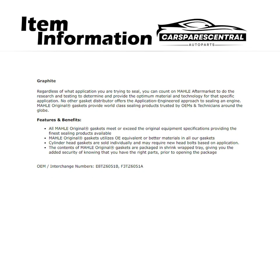 Прокладка головки блока цилиндров двигателя для Ford F-350 7,3 л 1988-1994 2x - Изображение 3 из 4