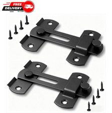 4 Inch Barn Door Latch 2 Pack Black Sliding Door Lock for Bathroom Garage