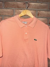 LACOSTE Men  s Short Sleeve Polo Shirt Size 6/ XL Orange Cotton