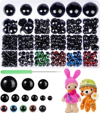 408Pcs Safety Eyes for Crochet 6-30mm Plastic Colorful black