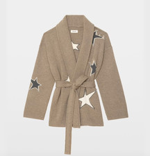 NWT Zadig Voltaire Alpaca Stars Outline Cardigan Latte M/L 698 MSRP