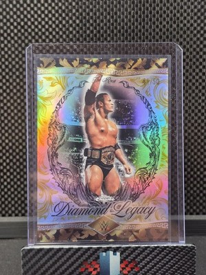 2026 Topps Chrome WWE The Rock Diamond Legacy #RDL-4 Gold Refractor 41/50