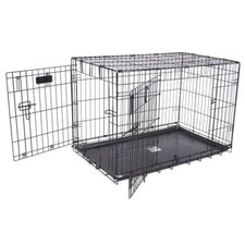 Dog Crate 24 Inch Two Door 30 lb 5 Point Lock Precision Pet Black 15-30 Products