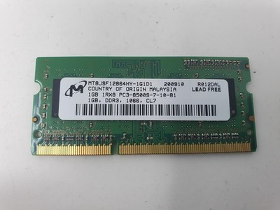 Micron 1GB DDR3 PC3-8500S 1066 SODIMM Laptop Arbeitsspeicher MT8JSF12864HY-1G1D1 Original