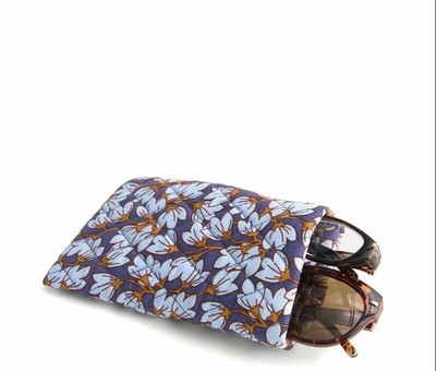 Vera Bradley Pawpaw Flower ~Soft ~Double Eyeglass Case~NWT Blue Floral Print