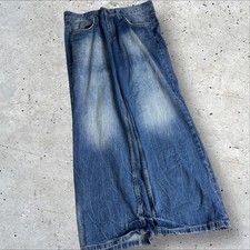 Surplus Faded Y2K Hiphop Skater Jnco Style Blue Baggy Wide-leg Jeans Embroidered