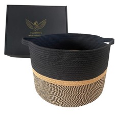 XXXLarge Blanket Basket For Living Room - Versatile Cotton Rope With Reinforc...