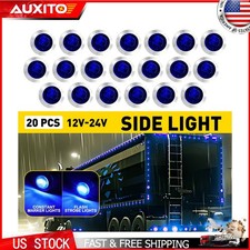 Blue Led Warning Lights Strobe Steady Marker 20 Pcs 34 Inch For Truck Trailer
