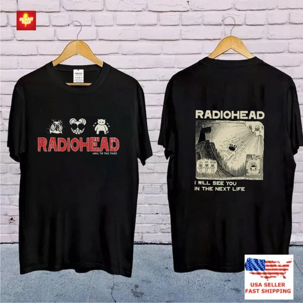 Radiohead Band Short Sleeve Two Sided T Shirt, Music, Retro, Gift For Fan Shirt