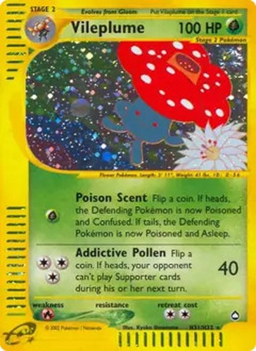 Vileplume - H31/H32 - Pokemon Aquapolis Holo Rare Card HP