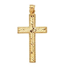 Cross Charm Pendant 14k Gold 3.8 Grams 
