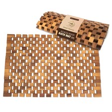 Acacia Wood Bath Mat - Non Slip Sturdy Wooden Shower Mat - Spa, Sauna, Cold P...