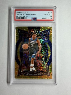 2024-25 Panini Select - Concourse Anthony Edwards #23 Gold Disco Prizm /10