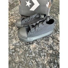 Converse Chuck Taylor All Star Ox Black Monochrome Kids Sneakers 714786F Size 6T