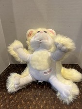 Fisher Price Purr-Tenders Cream Cat Plush VTG 1987 Purple Eyes 15" b263