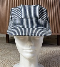 Vintage Childs Snapback Engineer Conductor Cap  Striped Youth Hat  Made in USA