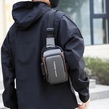 Mens Sling Backpack Waterproof Anti-theft Sho...