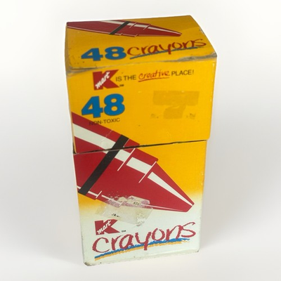#ad #ad Vintage KMART Crayons Non Toxic Box of 48 Colors Collectible Advertising 1990s $19.99