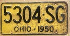 1950 Ohio License Plate — photo 1