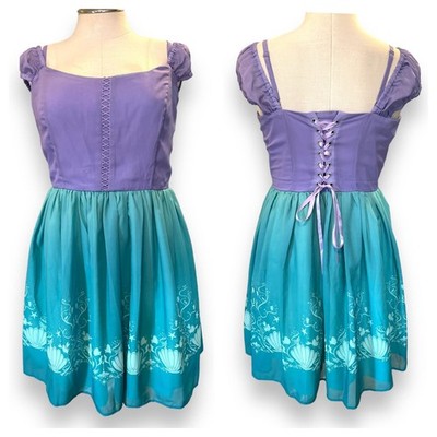 Hot Topic 3X Disney Princess Ariel Little Mermaid Costume Mini Dress Halloween 