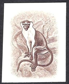 Liberia # 288 ABNCo. Proof of Center 1942 Animal Issue Diana Monkey