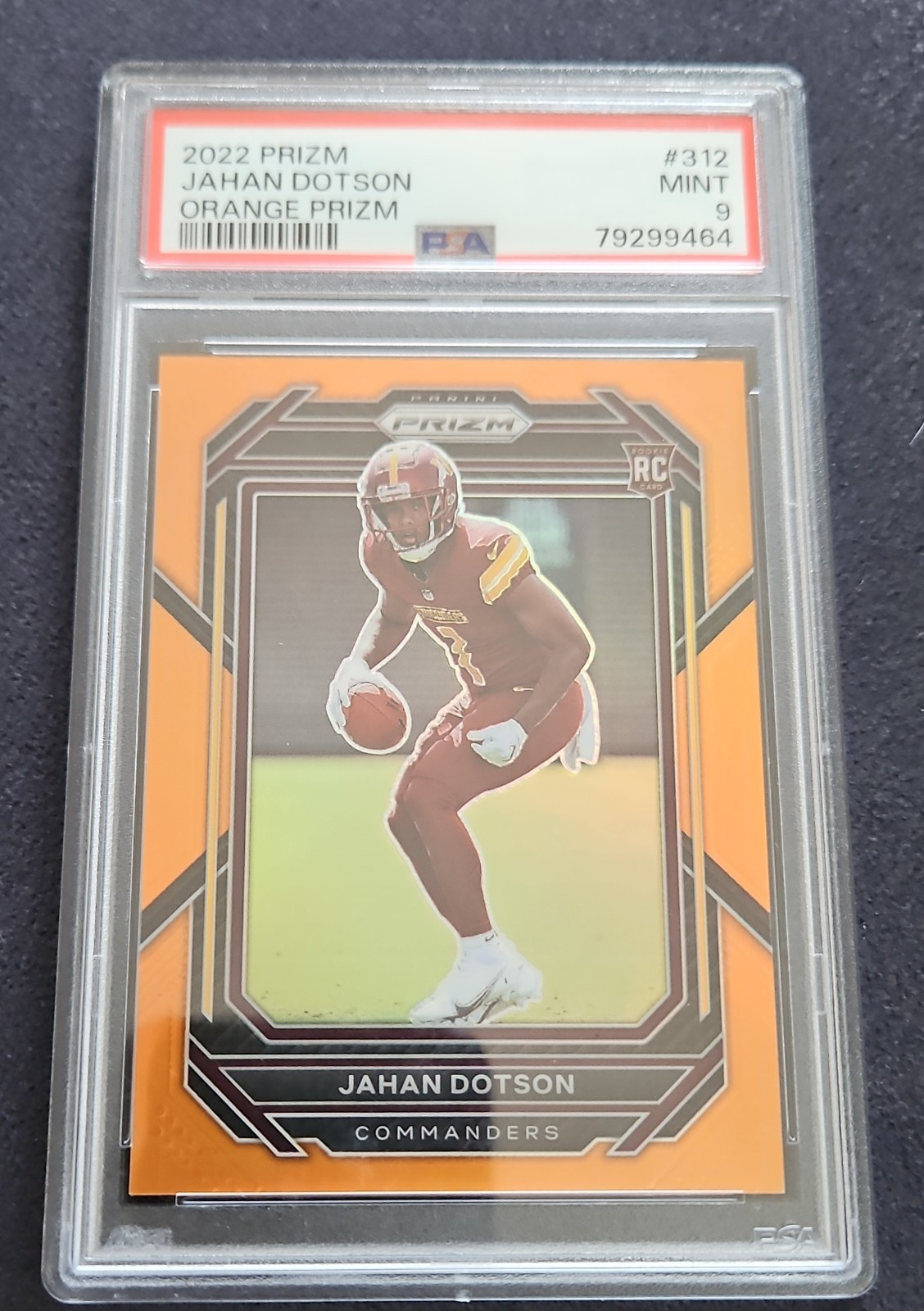 2022 Panini Prizm - Rookies Jahan Dotson #312 Orange Prizm /249 (RC)