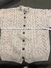 Gaeltarra Women  s 100 Wool Cable Knit Sweater Cardigan Made In Ireland Vintage
