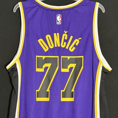 Fanatics Luka Doncic Los Angeles Lakers #77 Purple Statement Fast Break Jersey M