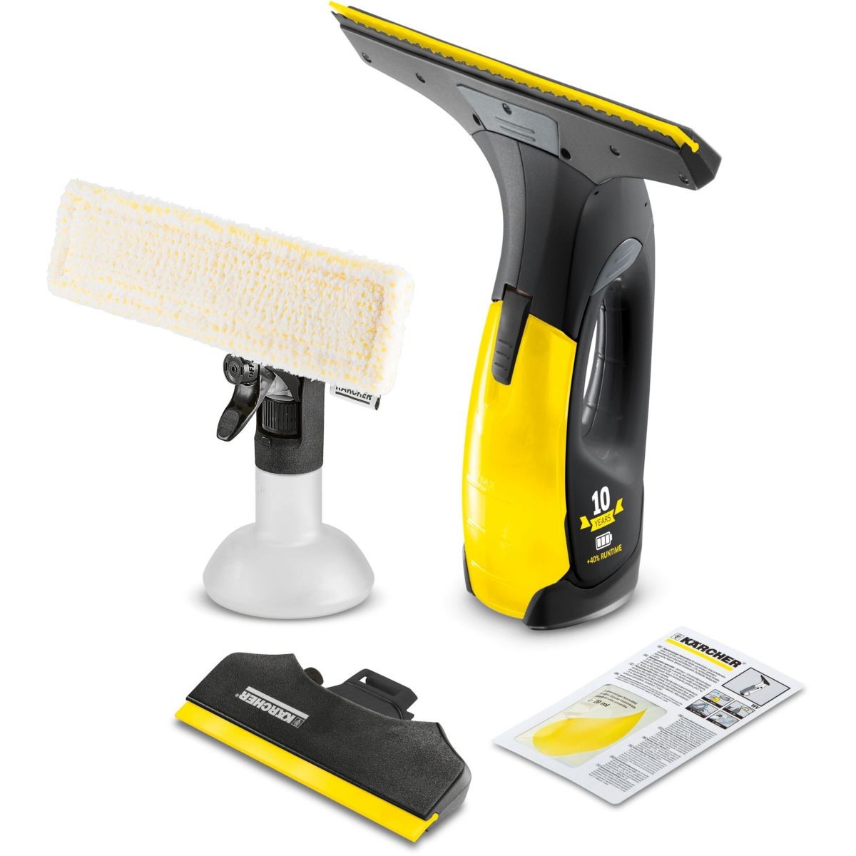Nettoyeur vitres Karcher WV2 Premium raclette 280mm aspirateur lave-vitre jaune