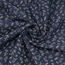 GOLD & NAVY LEAVES BRUSHED COTTON FLANNEL FABRIC * Cotton Flannel Fabric * 15...
