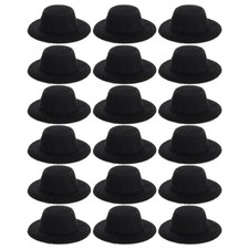 Set of 2 Doll Accessories Miniature Formal Hats Snowman Crafts Black Vintage