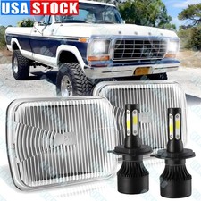 Pair Fit Ford F150 1981 1982 1983 1984 7x6 5x7 Led Headlights Hi Lo Beam H6054