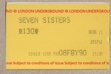 Seven Sisters 11 - UTS London Underground ticket - London N15