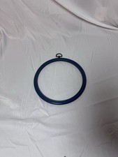 FLEXI-HOOP 8  Blue PLASTIC ROUND SHAPED Craft Frame Cross Stitch Vintage Style