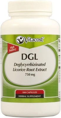 Vitacost DGL Deglycyrrhizinated Licorice Root Extract -- 750 mg - 100 Capsules
