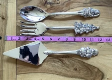 Christmas Serving Salad Fork & Spoon +Plus Pie Server International Silver Co