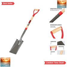 Garden Spade Flat Shovel 1050MN Steel Sawtooth Blade Digging Edging Heavy Duty