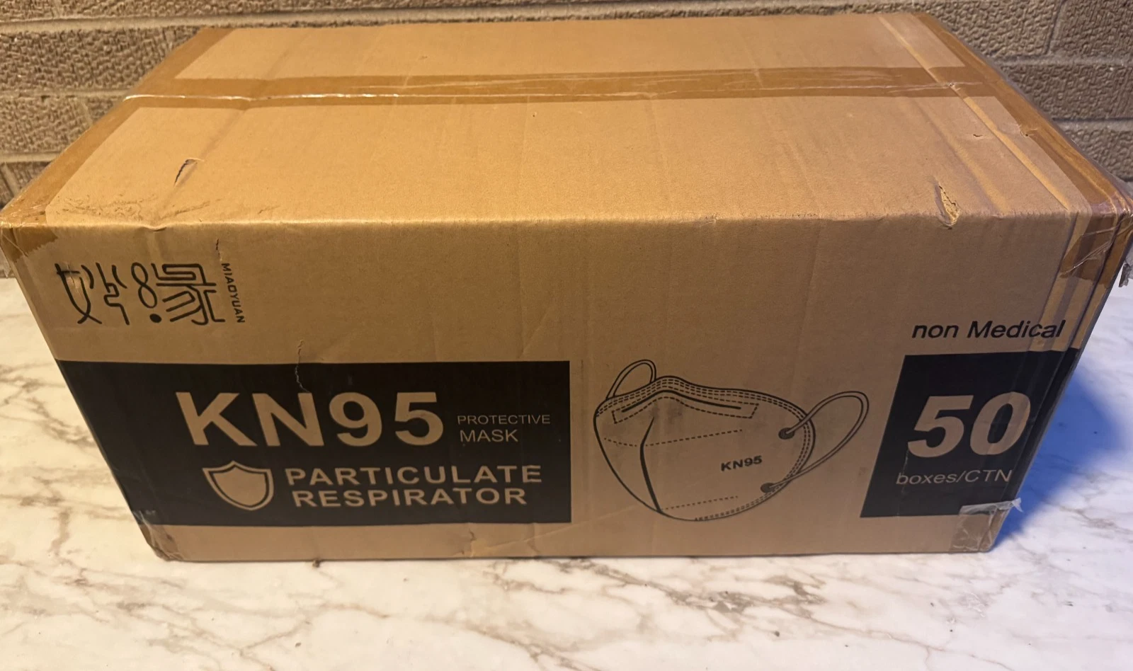 New in box Miaoyuan KN95 face masks. 500 masks per Box