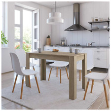 Dining Table Sonoma Oak 120x60x76 cm Engineered Wood Modern Kitchen Compact Pro