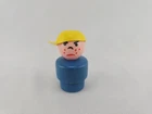 Fisher Price Little People Vintage Wood Blue Body Yellow Hat Bully Boy Freckles