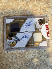 2025 Topps Series 1 Baseball Dual Relic Autograph Yelich/Chourio /50 MLMDA-CY