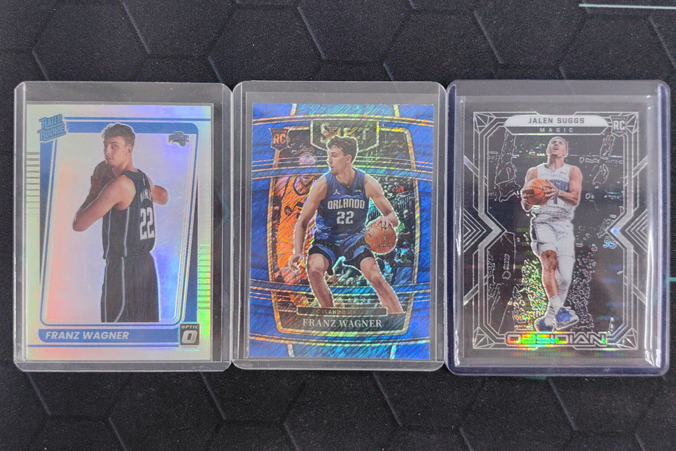 2021-22 Panini Select Franz Wagner Jalen Suggs Concourse Blue Shimmer RC LOT3