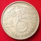 1938 A 2 Mark German Silver WWII Coin 3rd Reich Reichsmark Coin Combine — photo 2