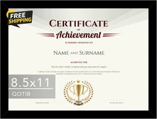 8.5 by 11 Picture Frame Black for Document Certificate Diploma 8.5X11 Inch