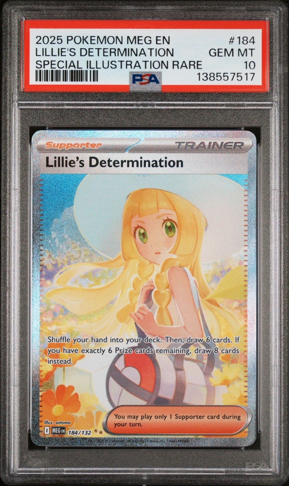 2025 Pokemon MEG En Lillie's Determination Special Illustration Rare #184 PSA 10
