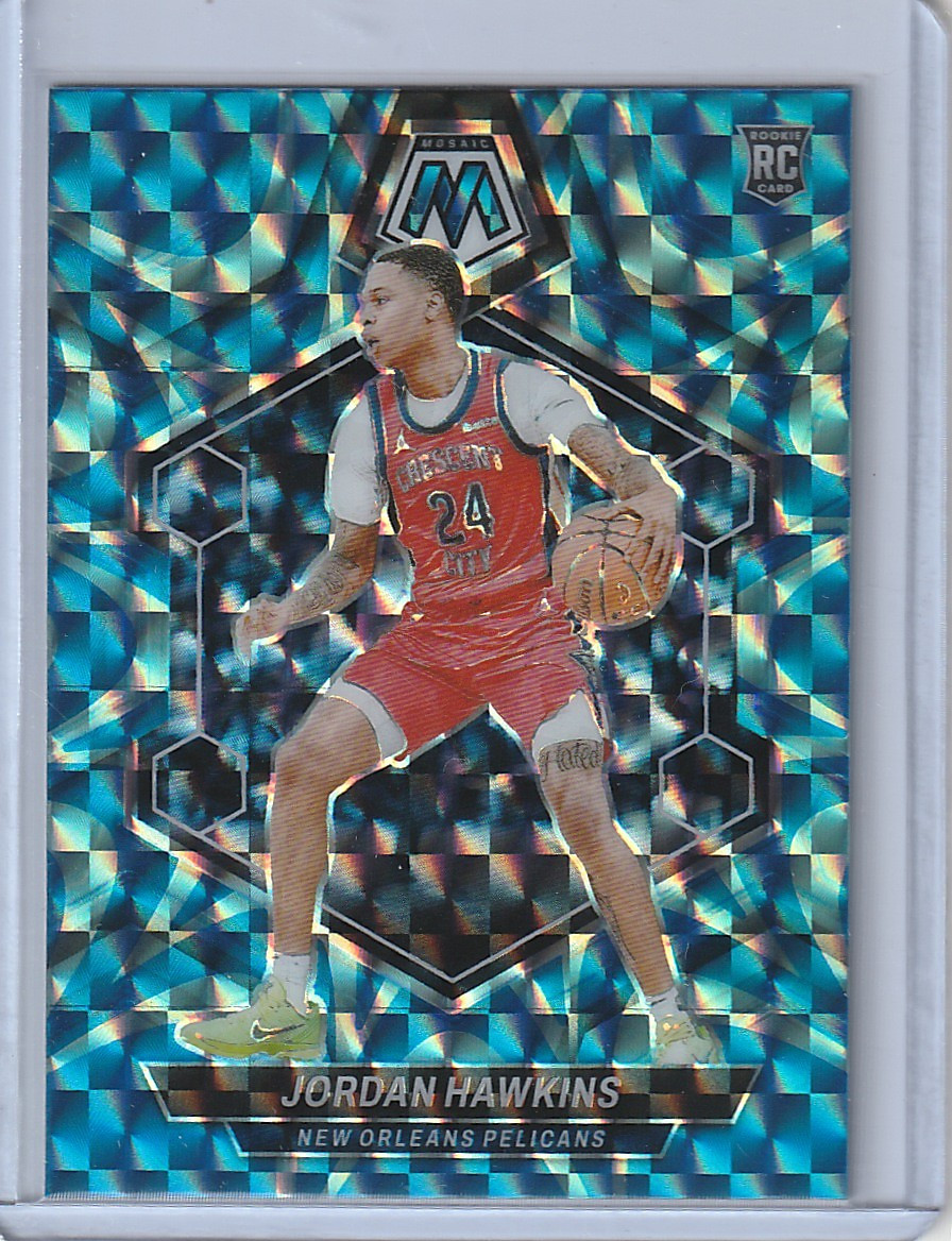 2023-24 Panini Mosaic #243 Jordan Hawkins Reactive Blue