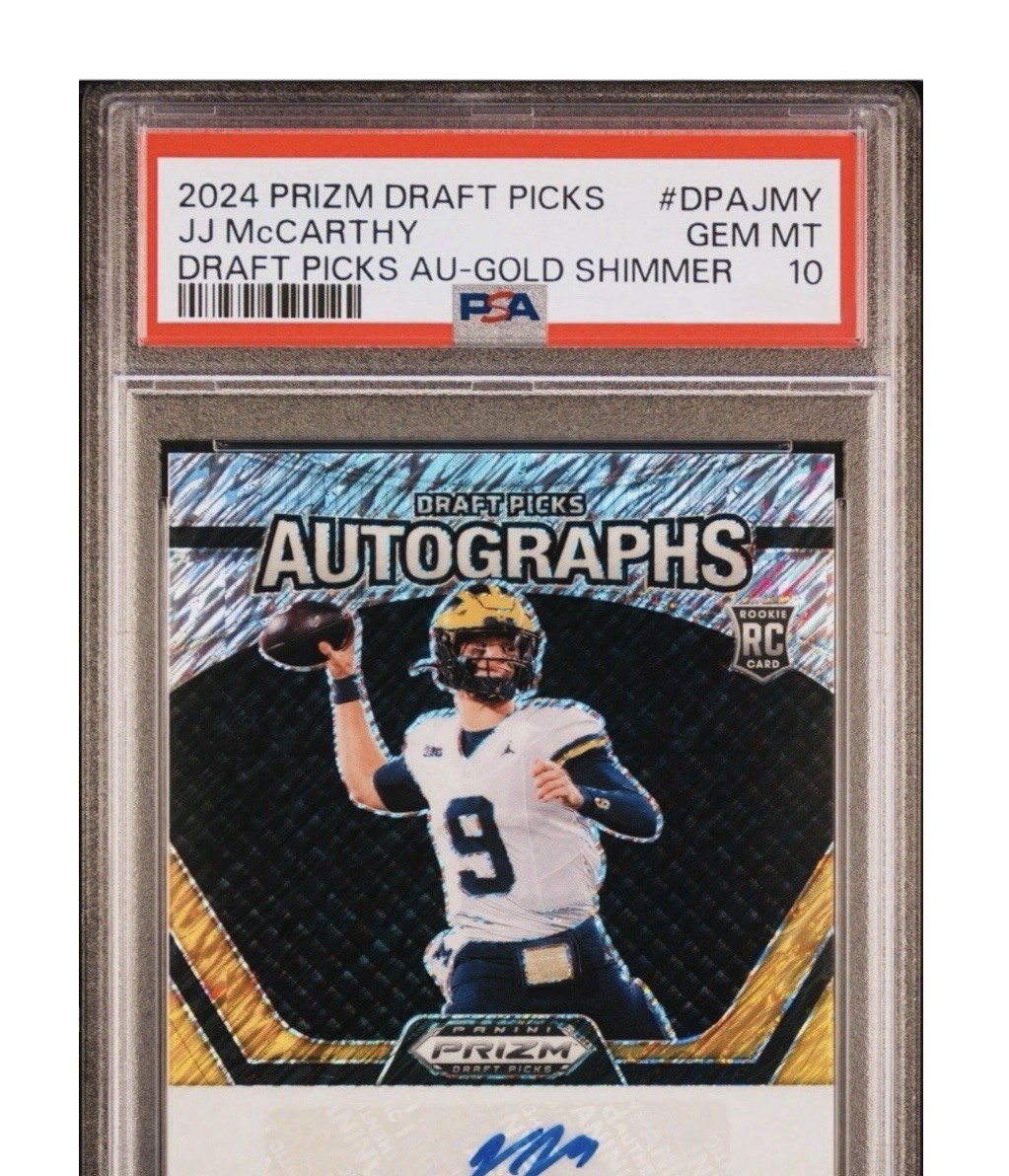 JJ McCarthy Panini Prizm Draft Picks Draft Picks Autographs #DPAJMY Base