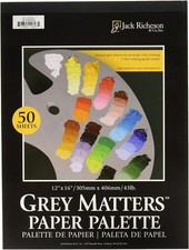Grey matters paper palette 12x16 inch 50 sheets disposable pads