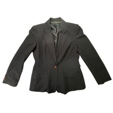 Anne Klein Suit Womens Size 10 Dark Brown Single Button Blazer Lined Jacket