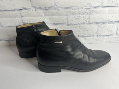 MORESCHI Men's Size Black Leather Zip-up Ankle Boots Pre Owned Dress Work 